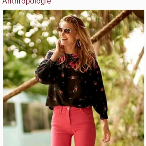 Anthropologie Black Floral Top - Picture 12 of 12